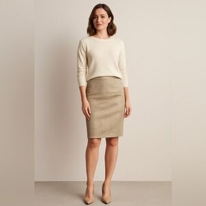 Kasper Gold Snakeskin Print Pencil Skirt Champagne Knee Length Size 4